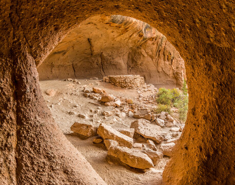 Framed View of Alcove House Kiva, Bandelier National Monument, New Mexico, USA