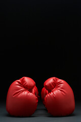 Pair of red boxing gloves
