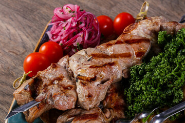 Grilled chicken and pork
