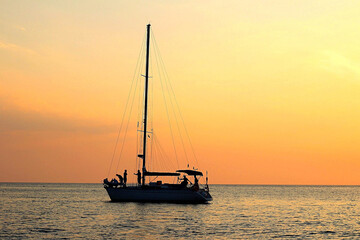 sailboat at sunset