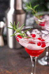 Cranberry margarita cocktail. Christmas drink