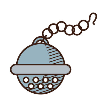 Tea Ball Infuser Icon, Hand Draw Style