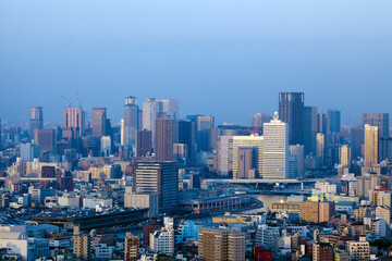 Obraz premium 大阪西区から見る北区方面の町並み