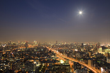 Fototapeta na wymiar 大阪西区と中央区の夜景