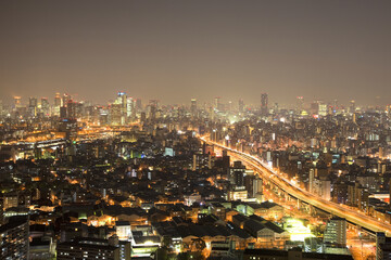 Fototapeta na wymiar 大阪西区と中央区の夜景
