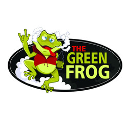 green frog vapor logo cartoon