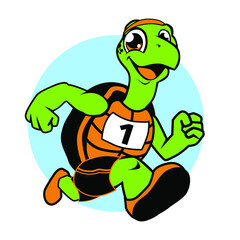turtle runner mascot cartoon