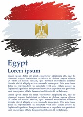 Flag of Egypt, Arab Republic of Egypt. template for award design, an official document with the flag of the Arab Republic of Egypt. Bright, colorful vector illustration
