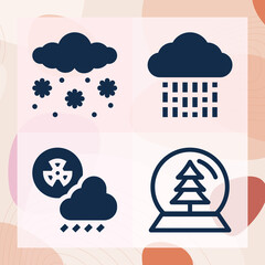 Simple set of come down related filled icons