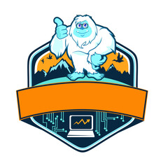yeti monster mascot cartoon