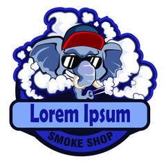 elephant vapor logo cartoon