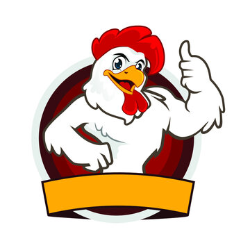 chicken mascot cartoon in vector