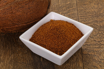 Coconut brown sugar in the bowl