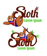 sloth animal cartoon in vector