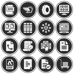 16 pack of iso  filled web icons set