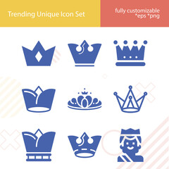 Simple set of nobility related filled icons.