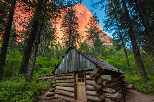 The Old Fife Cabin on Taylor Creek, Zion National Park, Utah, USA