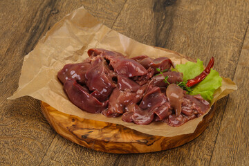 Raw chicken liver ready for cooking