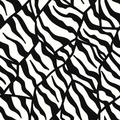 vector black zebra stripes seamless pattern on white