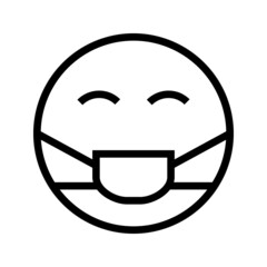 round Face with Medical Mask Icon vector. cartoon bubble emoticons for social media chat comment reactions, icon template emoji character.