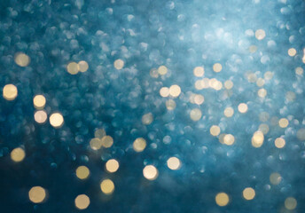Blue background with bokeh for Christmas