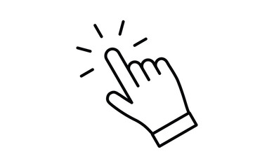 Hand click icon. Vector mouse pointer symbol.