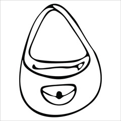 Lady's bag. Single doodle vector illustration. Hand drawn.
