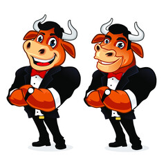 buffalo mascot cartoon in vector