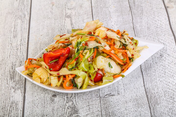 Pickled cabbage salad with herbs