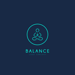 Balance Yoga Meditation Logo Design Symbol Template Flat Style Vector Illustration	