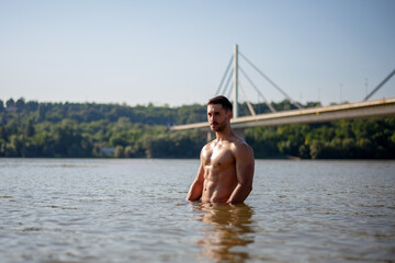 Fototapeta premium Portrait of sexi male model