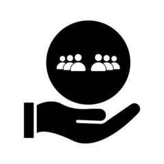 hand and human Customer care icon. Customer Retention Patient assistance icon. Service support. Safety pictogram. Icon, care, customer, retention, patient, client, help, consumer, vector