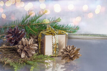 Bumps gift box. Everything can be found at Christmas. New Year's card