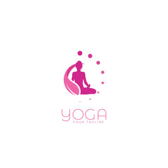 Yoga Meditation Logo Design Symbol Template Flat Style Vector Illustration	