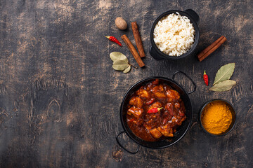 Curry chicken tikka masala with rice
