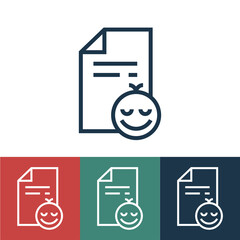 Linear vector icon with birth certificate