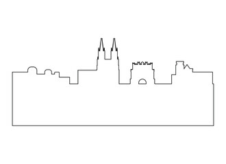 skyline of burgos city in spain. 