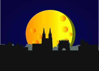 Fototapeta premium skyline of burgos city in spain. 