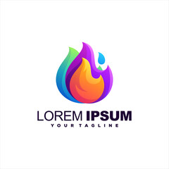 flame color gradient logo design