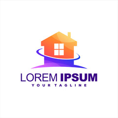 house color gradient logo design