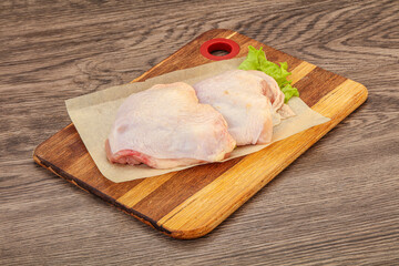 Raw chicken hip for cooking