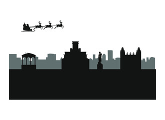 Naklejka premium skyline of albacete city in spain. 