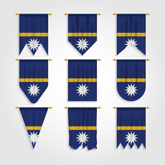 Nauru flag in different shapes, Flag of Nauru in various shapes