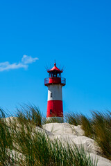 Leuchtturm in den Dünen vom Ellenbogen auf Sylt