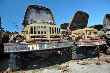 Old abandoned trucks