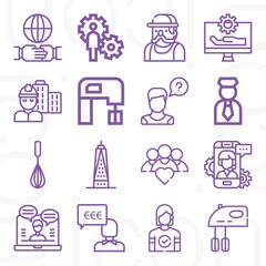 16 pack of operator  lineal web icons set