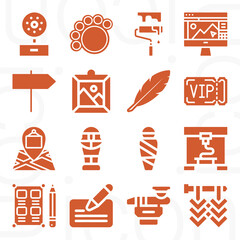 16 pack of collector  filled web icons set