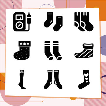 Simple set of 9 icons related to chem