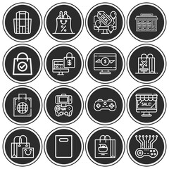 16 pack of buying  lineal web icons set