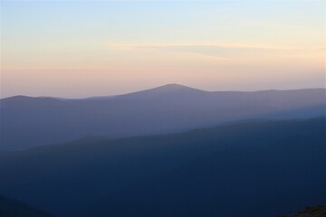 sunset in the mountains